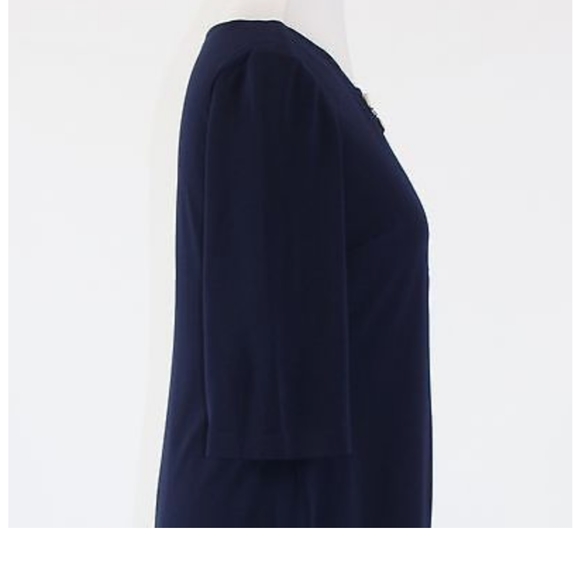 Anne Klein 3/4 sleeve Navy Blue stretch dress - Picture 4 of 7